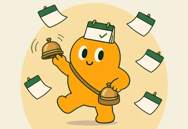 Booking Bud: the bud character at work