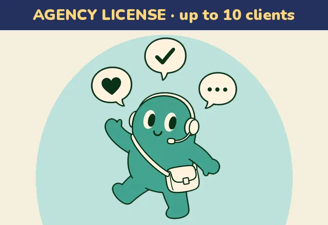 Customer Reply Bud Agency License: the bud character at work, with an Agency License band